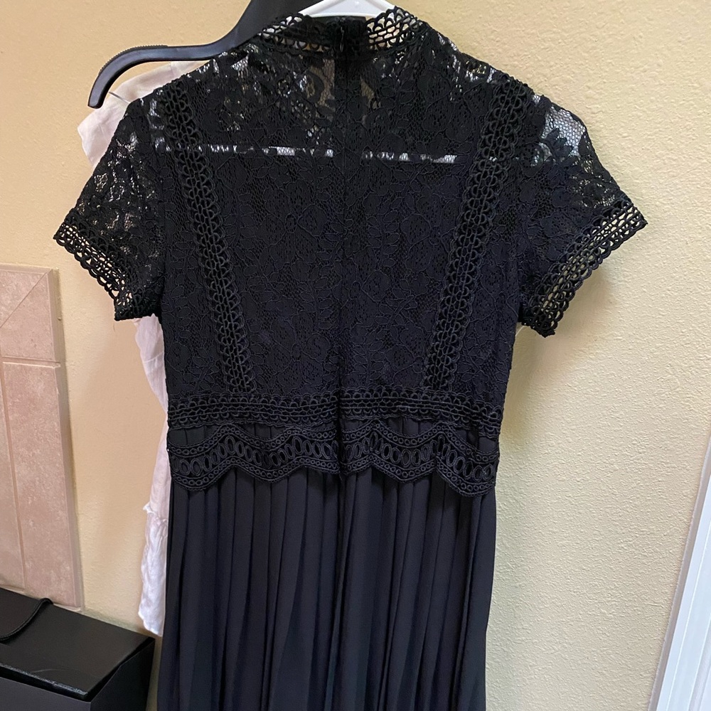 Zara black lace long dress M Preowned